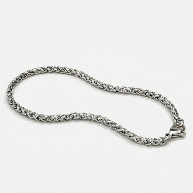 Pulseira Masculina - Braided Wheat (Prata)