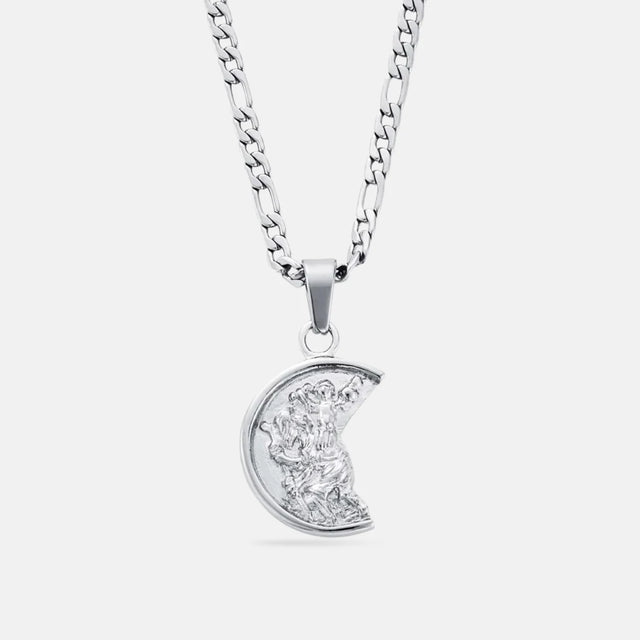 Corrente com pingente Saint Prata masculina